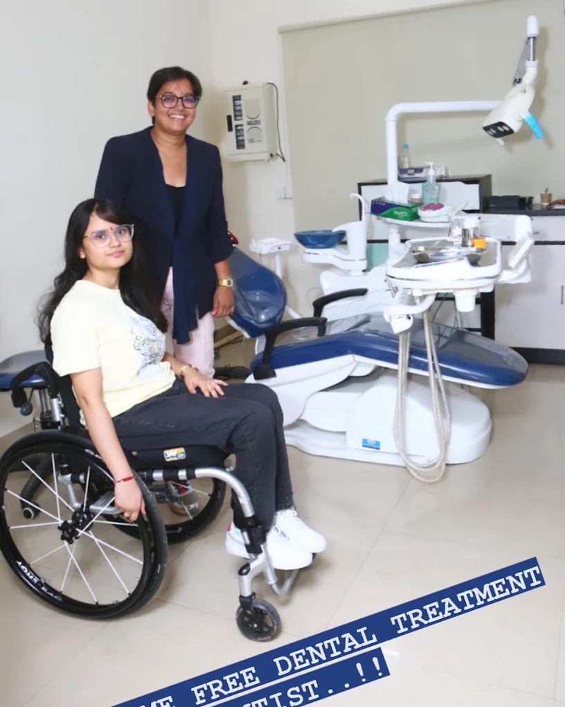 Patient beside the dental chair in the treatment room at Your Dentist, Malviya Nagar, Jaipur